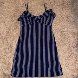 Navy blue and white stripped dress